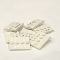 Lego white minifigure baseplate with 4 star pattern