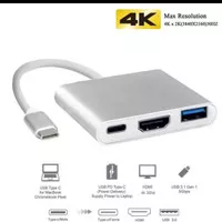 Kabel Konverter USB C to HDMI USB 3.0 type C Mac Book Pro dan Air