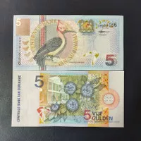 Uang Asing Suriname Burung Pecahan 5 Gulden