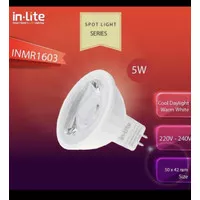 Lampu led Mr16 Inlite 220v 5w putih/warmwhite