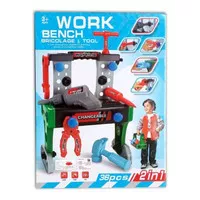 Mainan Tools Work Bench 2 In 1 Bricolage Dan Tool W085 Builder