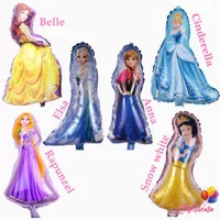 Balon foil princess elsa anna belle ariel rapunzel snow white