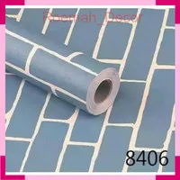 Wallpaper Bata biru Garis Putih 45cm x 10mtr ~ Wallpaper Sticker