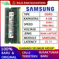 RAM LAPTOP SAMSUNG DDR3 4GB 8500 / 1066 MHz ORI RAM SODIMM 1.5v 4GB
