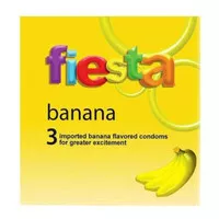 Fiesta Kondom Banana - 3 Pcs privasi Bahan Lateks Alami Aroma Pisang