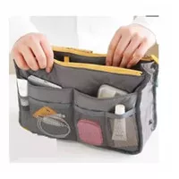 bag in bag dual zipper tas kosmetik dompet travel organizer bag in bag