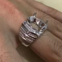 Kerangka/rangka/cangkang Cincin Permata/Batu akik Rhodium murah bagus