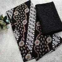 Batik couple motif seno rempel set burkat hitam