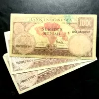uang kuno indonesia seri bunga burung 100 rupiah 1959