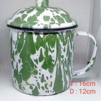 Gelas Mug Cangkir 12 14 16cm dn ttp enamel kaleng blurik jadul vintage