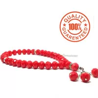 Tasbih batu red marjan 33 original model cutting tasbih 33