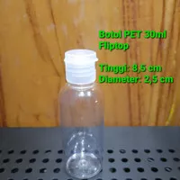 botol plastik pet 30ml Fliptop