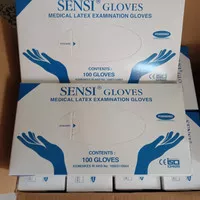 Sarung Tangan Latex Sensi Glove Latex isi 100 Pcs tersedia ukuran S, M