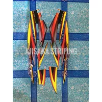 Striping sticker lis les supra tromol 2002 hitam merah hitam oren