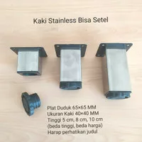 Kaki 40 x 40 mm x 8 cm Stainless Kotak Sofa Meja Lemari Kitchen Besi