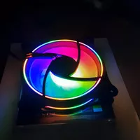 Promo Fan Case Led RGB Rainbow Double Ring Color Lampu Led 12Cm