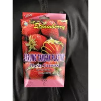 Sarung tangan plastik merk strawberry food grade isi 100lbr