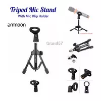 tripod stand microphone meja mini holder mikrofon klip clip holder