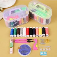 sewing kit peralatan jahit box plastik tanggung sewing tools