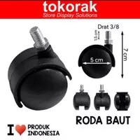 RODA BAUT KURSI KANTOR CASTOR DRAT 3/8 PER 4 PCS