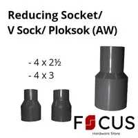Rucika Reducing Socket/V Sock/PlokSok(AW) 4x2.5 4x3 sambungan pipa