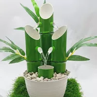 Aercur Air Mancur Bambu Mini Hijau Tengah Dekorasi Rumah Kamar meja ke