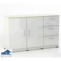 Sideboard meja tv buffet serbaguna lemari pendek putih by prodesign