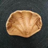Mangkok Kayu Jati / Mangkuk Unik / Mangkok Motif Kerang / Wooden Bowl