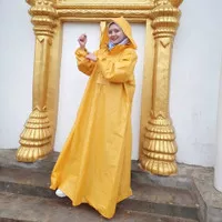 Jas Hujan Wanita Muslimah Syar`i Travellers Raincoat Ponco TJHS Kuning
