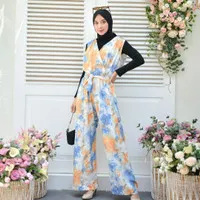 macaron tie dye jumpsuit full colours/jumpsuit wanita hijab friendly
