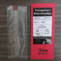 Kawat Las Tungsten merk WELDCRAFT 1.6mm isi 10 pcs Electrode Las Merah