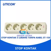 Uticon Stop Kontak Arde 5 Lubang ST-158 (Socket 2P Lobang) ST158 Ori