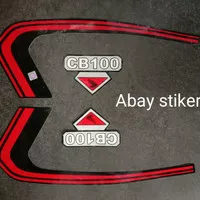 striping stiker tangki list body Honda cb 100 hitam merah