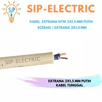 KABEL EXTRANA NYM 2X1.5 MM PUTIH ECERAN / EXTRANA 2X1,5 MM