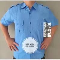 Seragam Baju Biru Muda Pangkat Kemeja Pendek Trans Net TV PDH PDL