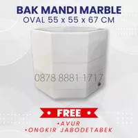 BAK AIR / BAK KAMAR MANDI OVAL MINIMALIS 55 MARBLE GRATIS ONGKIR