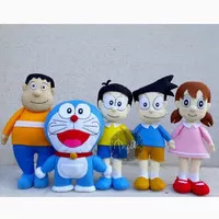 Boneka custom 40cm doraemon, nobita, shizuka, giant, suneo