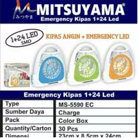 Kipas Angin + Lampu Emergency Mitsuyama MS-5590EC/Kipas Portable