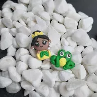 Anting polymer clay Tiana - Prince Naveen frog Earring Disney Princess