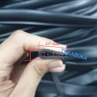 Karet lis U lebar 20 mm / 2 cm, untuk plat kaca panel tebal 2 - 3 mm