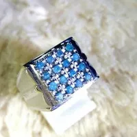 Cincin Simple Mewah Natural Blue Diamond/Berlian Biru Eropa Murah