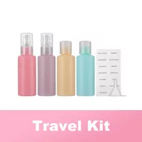 MINISO Botol Spray Semprot Kosong Travel Kit Plastik Organizer 5 Pcs