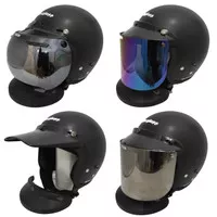 Helm Cargloss Retro Hitam DOff