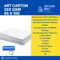 ART CARTON 260GSM PLANO 65 X 100 CM GRATIS POTONG