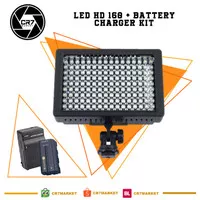 Paket Lampu LED Video Lighting HD-160 + Baterai Charger
