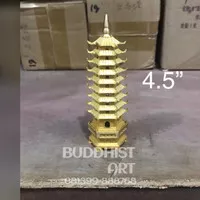 pajangan fengshui / hongsui pagoda kuningan emas 4,5 inch