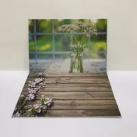 Alas Foto Lipat Ukuran A1 (90x60cm) Motif vas dan kayu bunga