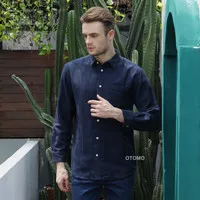 Kemeja GP Cozy Twill Standard Fit Flannel Shirt Navy Blue