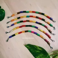 Konektor / Pengait / Sambungan Masker Bambu Rainbow - Pink Hitam 4mm