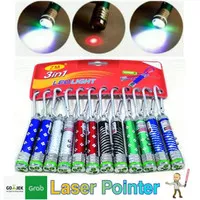 Laser Pointer / Senter Mini /Gantungan Keychain Senter 3 In 1 Ledlight
